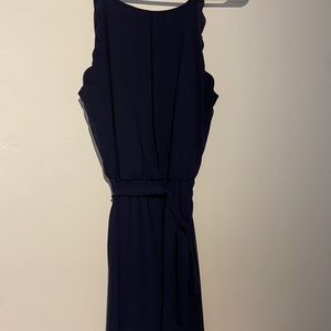 BCX Dress Scalloped Navy Dress